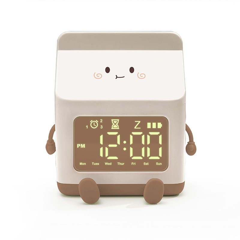 Fun Milk Box Alarm Clock Student Countdown Cartoon Alarm Clock