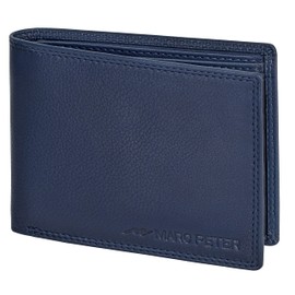 Marc Peter® Bremen Men's Leather Wallet with RFID Protection, Genuine Leather Wallet, Large Men's Wallet, Wallet, blue, Classic