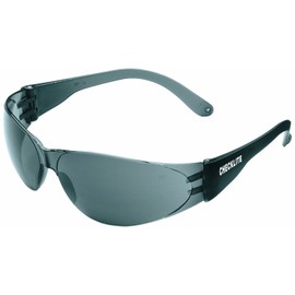MCR Crews CL112 Checklite Safety Glass, Clear Frame, Smoke Lens, Coated Anti-Scratch, 1 Pair
