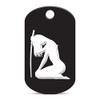 fagraphix Ninja Girl Keychain GI Dog Tag Engraved Black