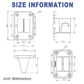 IONPSHG Plug Connectors with Mounting Bracket Panel Plug 50A Dual Panel Base for Anderson SB50 Series with Dustproof Cover and Waterproof Gasket High Current Connector Fixing for Large Vehicles