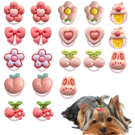 20 PCS Dog Hair Bows, Dog Bows Small Size Dog, Mixed Sweet Style, Suitable for Yorkshire Shih Tzu Maltese Pet Grooming (Various Patterns)