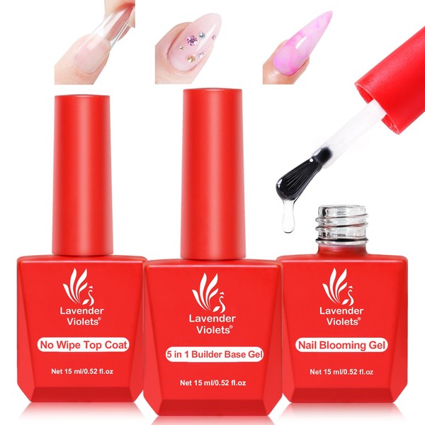 Lavender Violets 3pcs 15ml 5-in-1 Builder Base Gel & Blooming