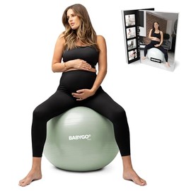 BABYGO® Birthing Ball For Pregnancy Maternity Labour & Yoga + Our 100 Page Pregnancy Book, Exercise, Birth & Recovery Plan, Anti-Burst Eco Friendly Material