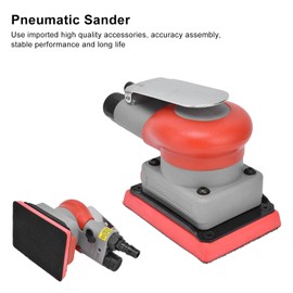 Air Orbital Sander, 10000rpm 75x100mm Square Pneumatic Palm Sander, Sanding/Grinding/Polishing Professional Alloy Steel Pneumatic Sander for Wood, Composites, Metal, Car Beauty