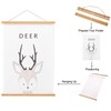 2 Pack 13" Teak Wood Magnetic Poster Frame Hanger, Magnet