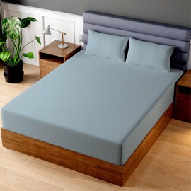 Superity Luxurious Hotel Quality Full Fitted Sheet 100% Cotton Ultra Soft, Skin-Friendly & Hypoallergenic Deep Pocket Fits 16 Mattress Easy Care & Snug Fit (Full Size - 54 X 75)