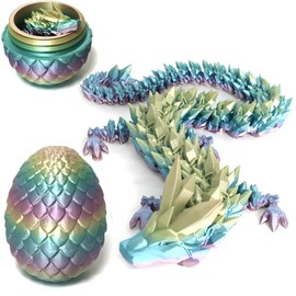 3D Dragon in Egg Dragon Egg with Dragon inside Flexible Joints Dragon Egg Toy Articulated Dragon Crystal Dragon Home Office Decor Executive Desk Toys Gift for Kids Boys Girls