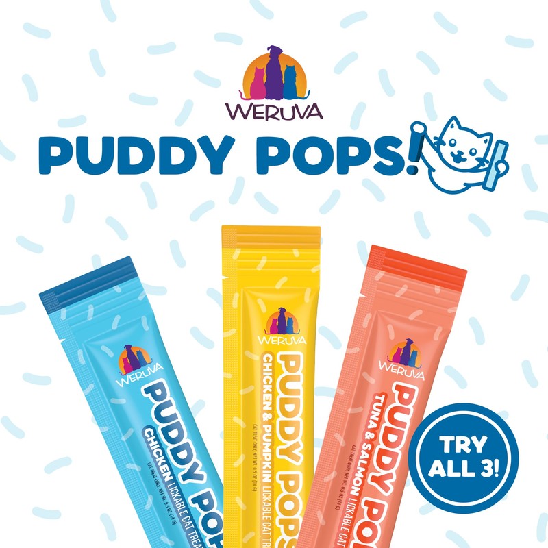 Weruva Puddy Pops, Tuna and Salmon Lickable Cat Treats, 0.5oz