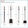 Minuteman International Lincoln Fireplace Tool Set, Black