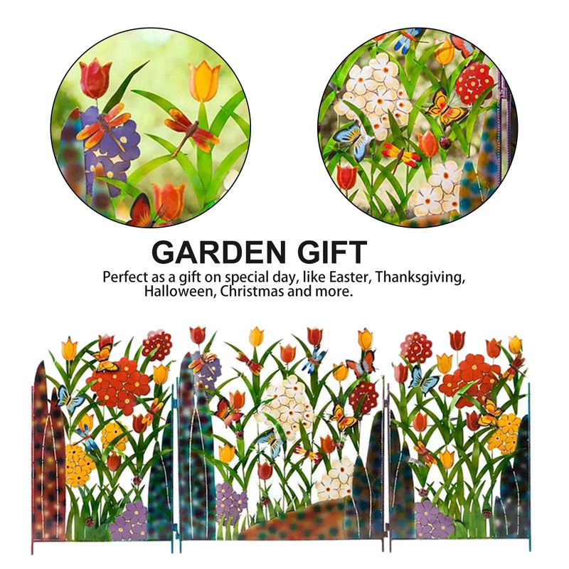 Garden Fence Border Iron Flower Decorative Garden Fencing Panel for