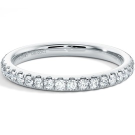 Blueeve 925 Silver 2mm Moissanite Wedding Band, 14K Gold-Filled Silver Stacking Eternity Ring for Women