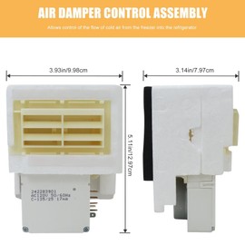 WELURE 242303001 Air Damper Control Assembly for Frigidaire Crosley White Refrigerators