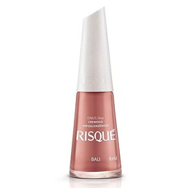 Nail Polish Risque Rose Nude | Esmalte de Unhas | Fast Dry, Hypoallergenic, Long-Lasting, Extra Sparkle, Made in Brazil | Bali, 0.3 oz, 8ml