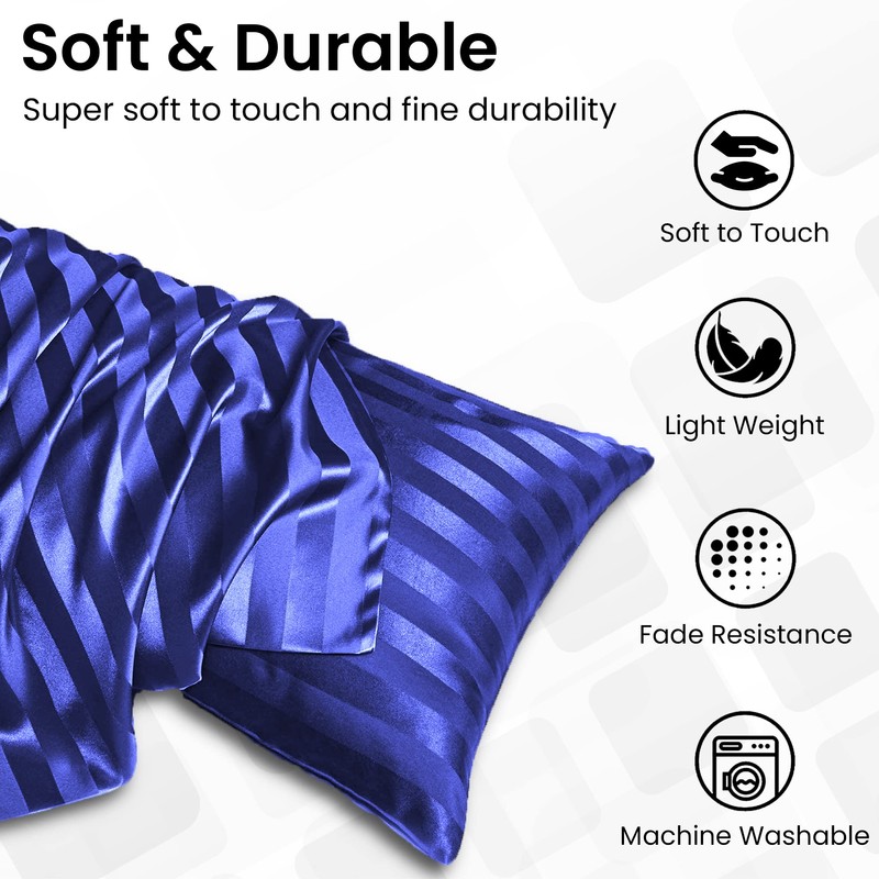 Stripe Satin Silk Pillowcase Pillow cover for Hair and Skin
