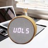 Digital Alarm Clock Round LED Voice Control Brightness Adjustable 12h