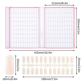 wutfuooo 2 Pack 216 Colors Nail Display Book, Nail Gel Polish Display Chart with 480 Nail Tips, Nail Polish Sample Display Book for Nail Salon and Nail Painting Practice, No Need Glue