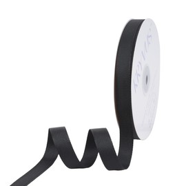 Kryvus Black Ribbon, Grosgrain Ribbon 1/2 Inch x Continuous 50 Yards, Black Grosgrain Ribbon for Crafts, Gift Wrapping, Hair Accessories, Wedding Decor, Sewing and Bow Making