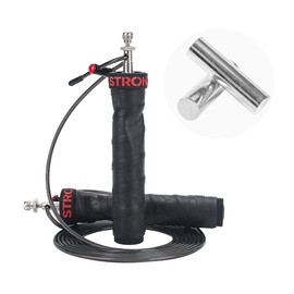 OHMY FIT Cuerda de salto de velocidad y peso ajustable, clip de velocidad rápida de acero al carbono, cable de acero, mango de agarre de entrenamiento con pesas extraíbles de metal. Fitness ejercicio, boxeo, saltar, entrenamiento magro