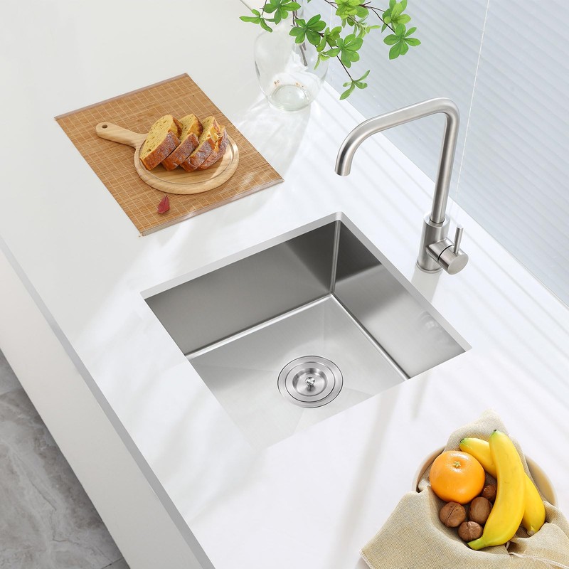MENATT 15-inch Undermount Kitchen Bar Sinks, 304 Stainless Steel Handmade