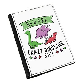 Gift Base Beware Crazy Dinosaur Boy Passport Holder Cover