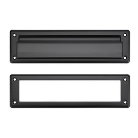Mail Slot for Front Door, Door Mail Slot Solid Brass 13 Inch with Solid Brass Internal Frame, Matte Black,1 Pack