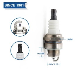 Torch Spark Plug Replacement for CJ7Y 848/CJ8Y, BPM6A/BPM7A, WS7F/WS8F, W20MP-U, OEM - 1 Pack, 14mm x 1.25mm, 9.5mm Thread, 19mm Hex, 6 Heat Range, Iridium Core