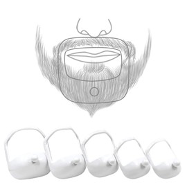 Beard Shaper Template Shaping Tool,NUTRISMART Transparent Styling Comb Stencil for Goatee Mustache Sideburns Facial Hair Trimming Grooming Guide for Men Jaw Cheek Neck Line Symmetric Curve