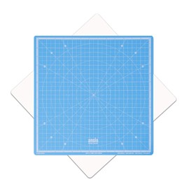ANSIO 360° Rotating Self Healing Cutting Mat - Craft, Quilting, Sewing, Scrapbooking, Fabric & Papercraft - Imperial 13 Inch x 13 Inch Square Self Healing Rotating Cutting mat - Sky Blue