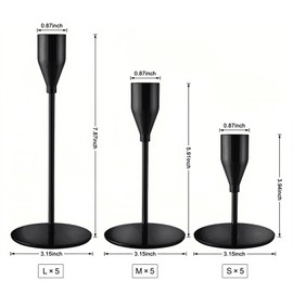 ECHFSM Black Taper Candle Holders for Wedding Table Centerpiece,Tall Taper Candlestick Holders Bulk Set of 15,Metal Candle Stick Holder Decor for Table or Mantel Centerpiece, Dinning, Party Home Decor