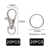 iCovalescent Pack of 20 Rotating Lobster Clasps, Stainless Steel Key
