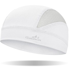 GXCROR Cooling Skull Cap for Men Women Sweat-Wicking Breathable Mesh Liner for Helmets, Summer Cycling Motorcycle, White, Small