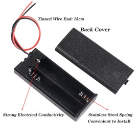 hrsyyl 10pcs 2X AAA Battery Holder 3V AAA Battery Holder with ON Off Switch 2X 1.5V Batteries Charger Holder Spring Clip Storage Box Cell Cable