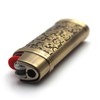Lucklybestseller Classic Vintage One Side Floral Metal Lighter Pouches Case