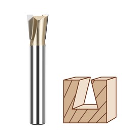 HUHAO Dovetail Router Bit 1/4" Shank 3/4" Dia Carbide Half-Blind & Through Dovetail Joint Joinery Bit for Drawer Cabinet Box Joints Making Woodworking