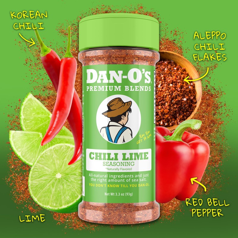 Dan-O's Small Chili Lime Seasoning- 3 pack (3.3 oz), Original