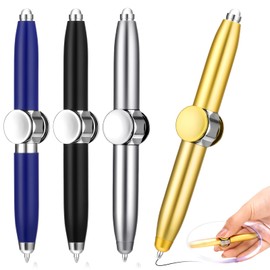 Pack of 4 Fidget Pens, Spinning Pen Fidget Pens with LED Light, Finger Stress Releasing Ballpoint Pen, Fidget Pens for Adults Children