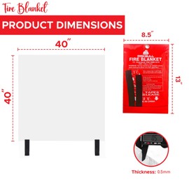 Emergency Fire Blanket for Home and Kitchen 2 Pack 40” x 40” Fiberglass Fire Safety Blanket Suppression Emergency With Gloves for School Fireplace Grill Car Office Garage Welding Warehouse Safety