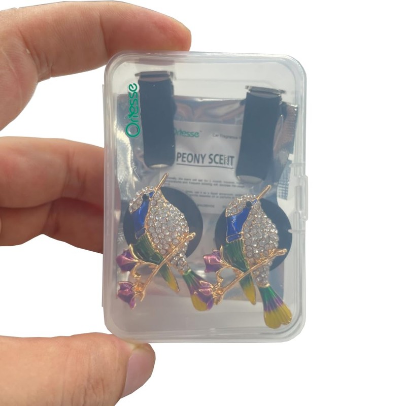 ORIESSE Hummingbird Air Vent Clips Car Fresheners,2pcs Bling Cute Bird