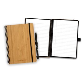 BAMBOOK Classic Notebook - Bamboo Wood Hardcover - A5 - Lined, Reusable Notebook, Notepad, Reusable Notebook