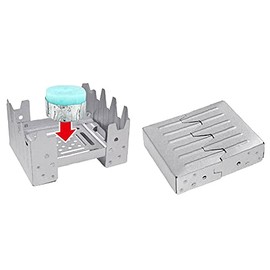 HAC Montagna Pocket Stove, W4.7 x D3.7 x H2.8 inches (12 x 9.5 x 7 cm), HAC2908, Silver