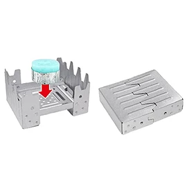 HAC Montagna Pocket Stove, W4.7 x D3.7 x H2.8 inches (12 x 9.5 x 7 cm), HAC2908, Silver