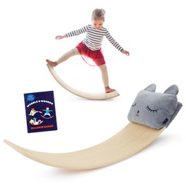 Battat Education – Wooden Balance Board for Toddlers – Montessori Wobble Toy for Core Strength & Coordination – Durable Wood Construction – Active Play for 3+ Years