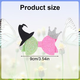 2pcs Hair Bow Clips for Woman & Girl, Funny Bright Color Hairstyle Clips Glitter Hair Styling Accessories for Party Decoration Supplies