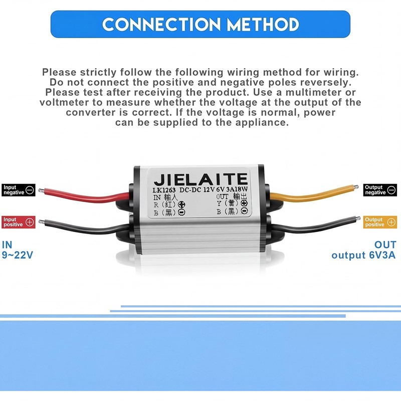 2 Pcs Waterproof Car Power Converter, 12V to DC 6V
