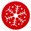 BWG Red Felt Christmas Coasters With Snowflake Design - Set