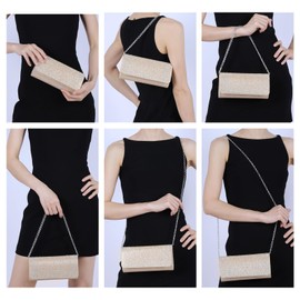 Evevictor Rhinestone Clutch Purse for Women Sparkling Party Evening Bag Formal Wedding Cocktail Handbag Prom Money Wallet (Champagne)