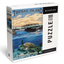 Lantern Press 1000 Piece Jigsaw Puzzle, Topsail Island, North Carolina, Bridge View