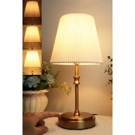 HSLighting Nachttischlampe Touch Dimmbar, 31.5cm Tischlampe Wohnzimmer Glühbirne 3 Helligkeitsstufen Einstellbar Schreibtischlampe Minimalistische Tischleuchte für Nachttisch Schlafzimmer Lesen Hotel