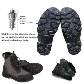 Tire Studs for Boots,Marrkey 9mm Carbide Screw Tire Studs Snow Spikes Anti-Slip/Anti-ice for Boots,Shoes,Bicycle,Bike,Motorbike with Installation Tool - Pack of 100 (4mm (W) X 9mm (L)).